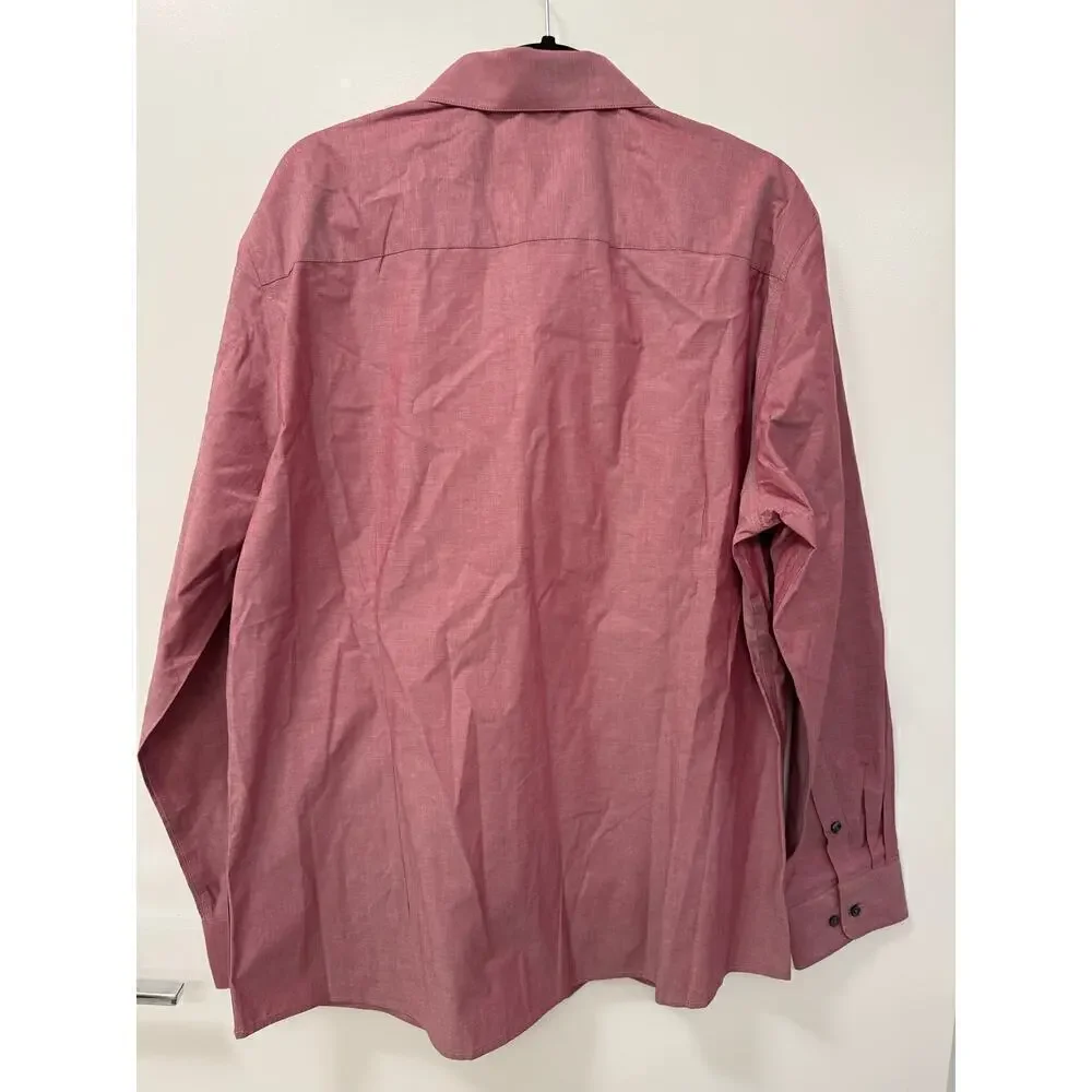 Bar III Men's NWT XL Pink Red Salmon Button Down Dress Shirt Slim fit Stretch